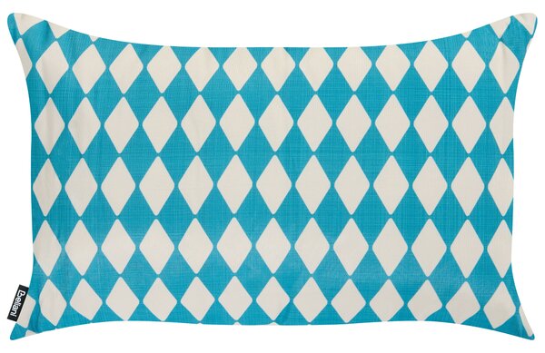 Kültéri díszpárna kétdarabos szettben GREVILLEA Kockás 30 x 50 cm Türkiz
