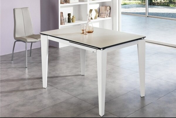CERAMICA kerámia lapos bővíthető design étkezőasztal- fehér/szürke márvány/márvány /szürke / calacatta