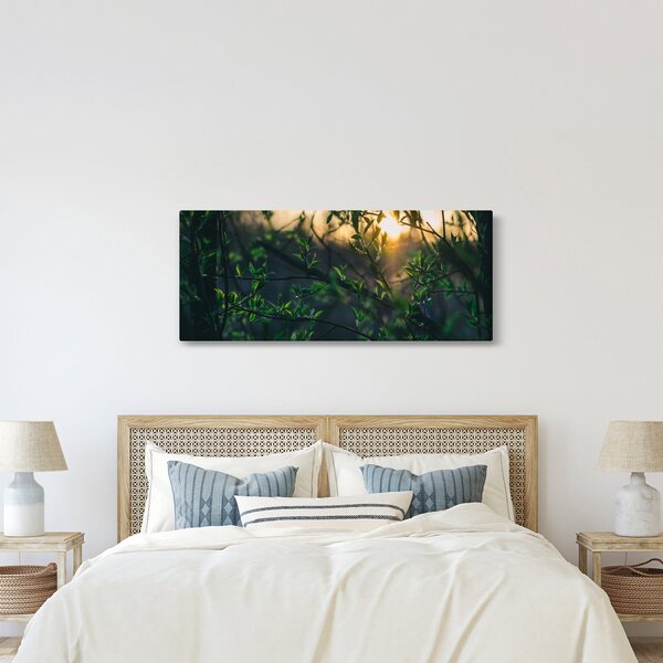 A ragyogó nap képe a fák gallyain keresztül (120x50 cm)