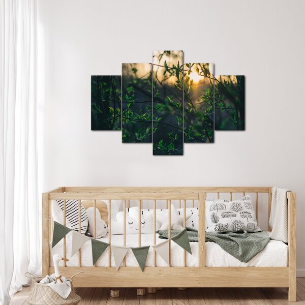A ragyogó nap képe a fák gallyain keresztül (150x105 cm)