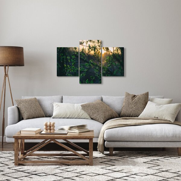 A ragyogó nap képe a fák gallyain keresztül (90x60 cm)