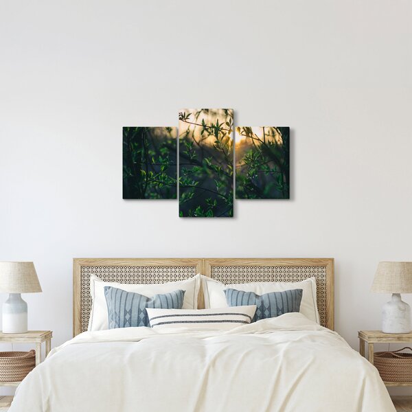 A ragyogó nap képe a fák gallyain keresztül (90x60 cm)