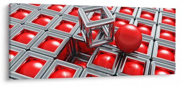 Kép - 3D fémes absztrakció (120x50 cm)