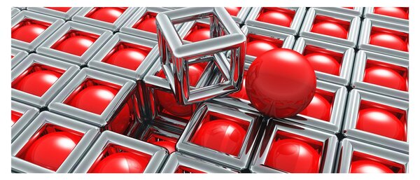 Kép - 3D fémes absztrakció (120x50 cm)