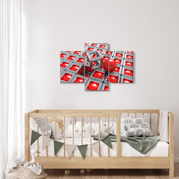 Kép - 3D fémes absztrakció (90x60 cm)