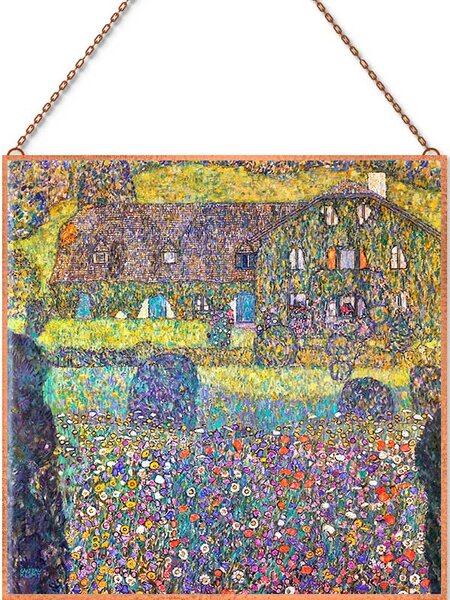 Gustav Klimt - Landhaus am Attersee üvegkép, falikép