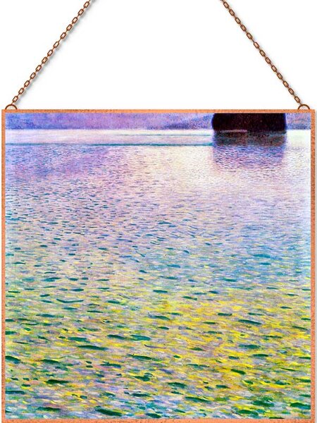 Gustav Klimt - Sziget az Attersee-n üvegkép, falikép