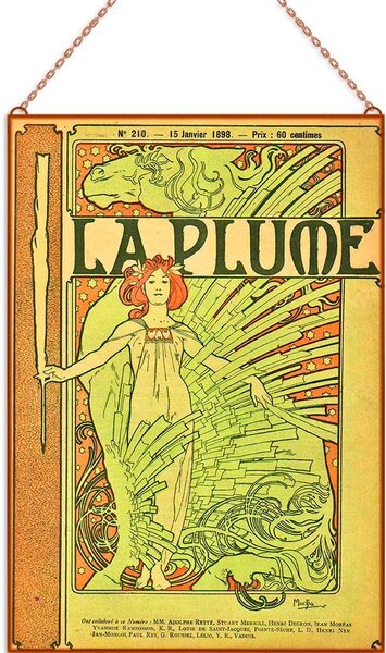 Alphonse Mucha - La Plume 1898 üvegkép, falikép