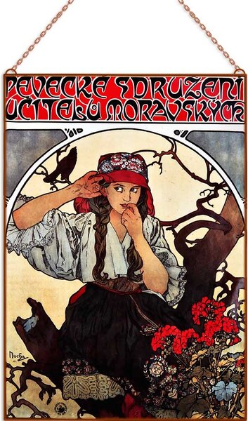 Alphonse Mucha - Moravian Teachers üvegkép, falikép