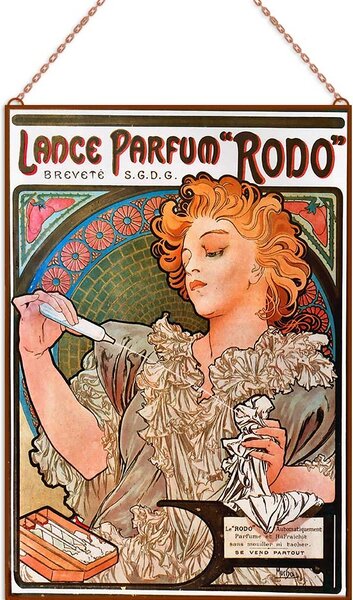 Alphonse Mucha - Lance-Parfum Rodo üvegkép, falikép