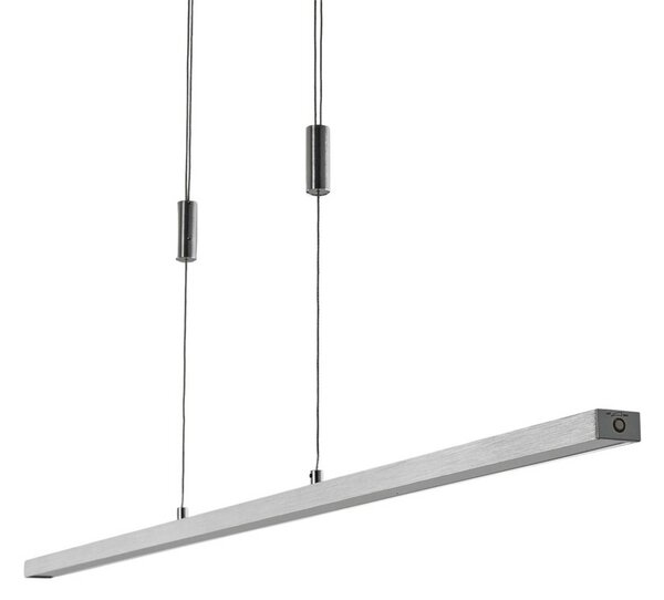 Lucande LED függesztett lámpa Myron, érintésvezérlésű, CCT, alumínium, dimmelhető, Alu / szürke / cink, Nappali / Étkező, Alumínium, Modern
