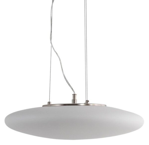 Lindby LED lógó világítás Gunda, fehér, üveg, Ø 47 cm, dimmelhető, dimmelhető, Fehér / opál, Nappali / Étkező, Üveg, Modern