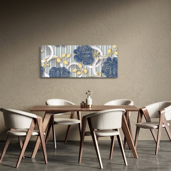 Kép - Rózsák és körök (120x50 cm)