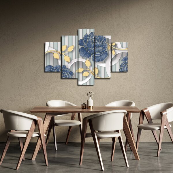Kép - Rózsák és körök (150x105 cm)