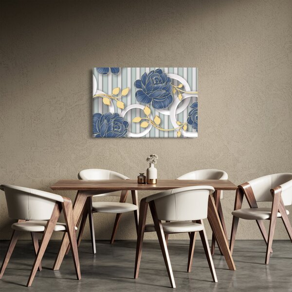 Kép - Rózsák és körök (90x60 cm)