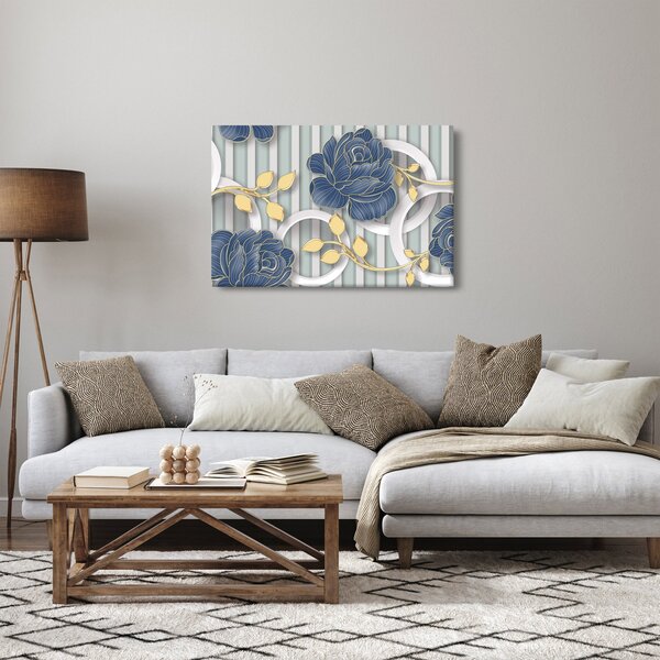 Kép - Rózsák és körök (90x60 cm)