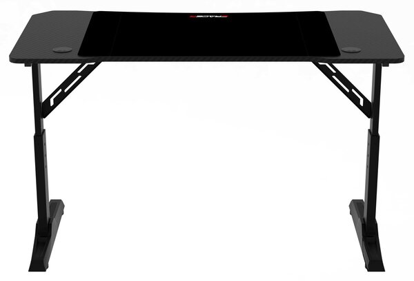 Pevný herní stůl 120x60cm, výběr výšky, melamin, carbon, LT-H1112 BK
