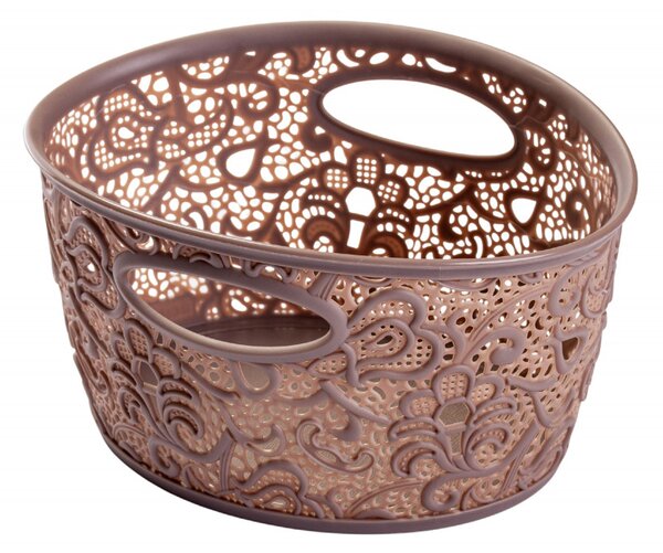 CURVER Victoria mini Csipkemintás tároló kosár 12x22,5x17 cm szürke