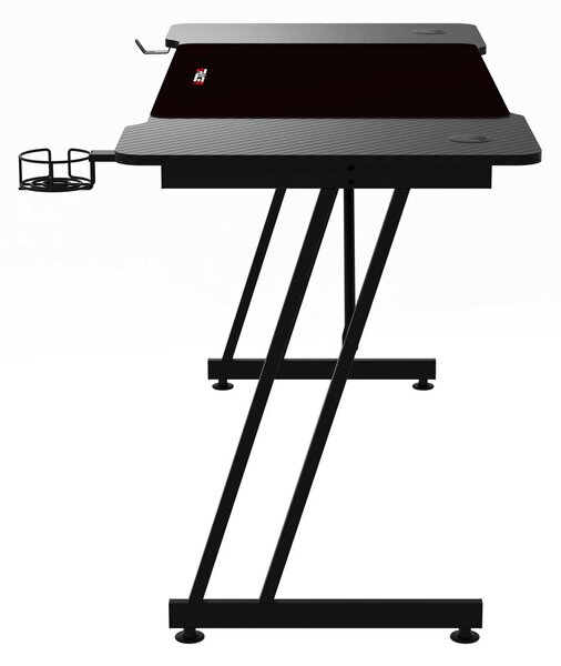 Herní stůl 140x60cm, melamin, carbon, LT-H1104 BK