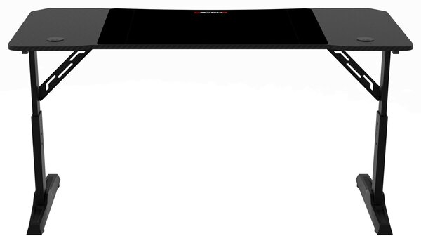 Pevný herní stůl 140x60cm, výběr výšky, melamin, carbon, LT-H1114 BK