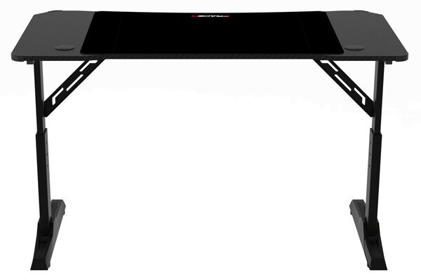 Pevný herní stůl 120x60cm, RGB LED, výběr výšky, melamin, carbon, LT-H1212 BK