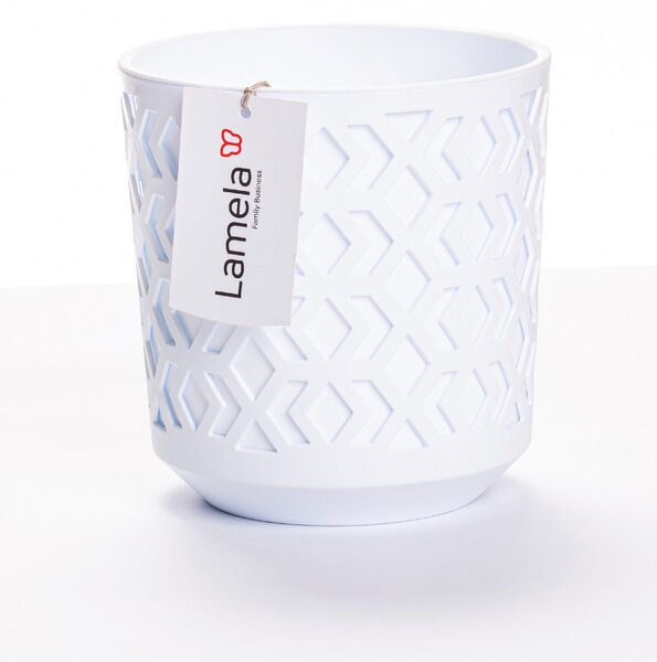 Kaspó 19,5 cm fehér azték