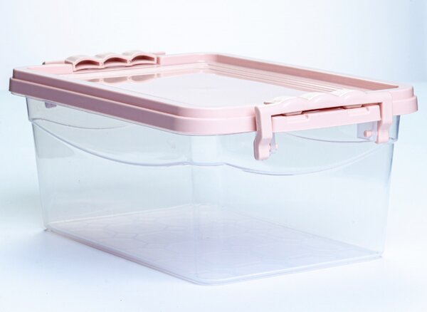 Tároló doboz pink tetővel 6,5L 22,3X34,8X14,5 cm műanyag