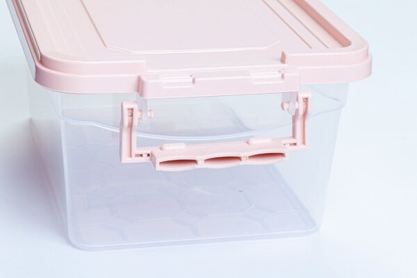 Tároló doboz pink tetővel 6,5L 22,3X34,8X14,5 cm műanyag
