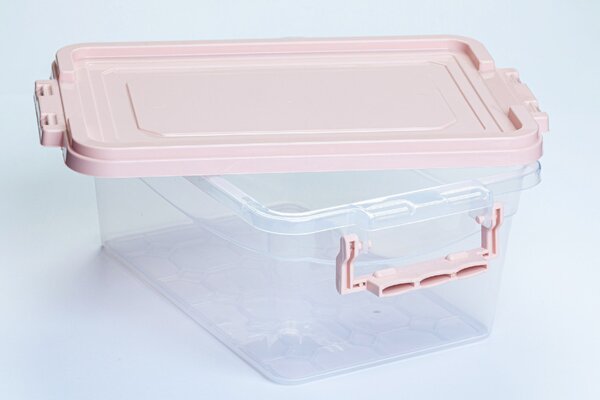 Tároló doboz pink tetővel 6,5L 22,3X34,8X14,5 cm műanyag
