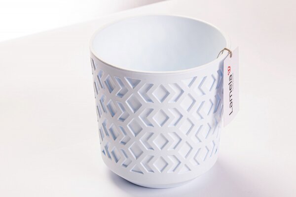 Kaspó 19,5 cm fehér azték
