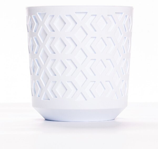 Kaspó 19,5 cm fehér azték