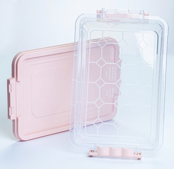Tároló doboz pink tetővel 6,5L 22,3X34,8X14,5 cm műanyag