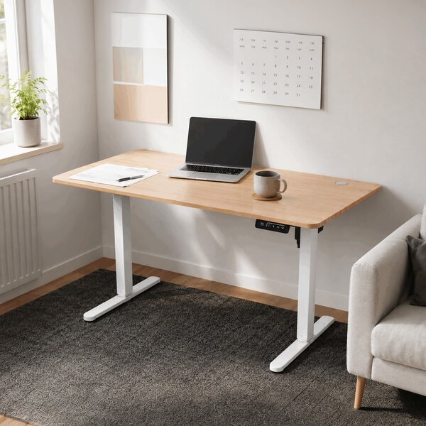 Ergonomický stůl s plynulou regulací výšky 120x60cm, melamin, dub, LT-H2210 OAK