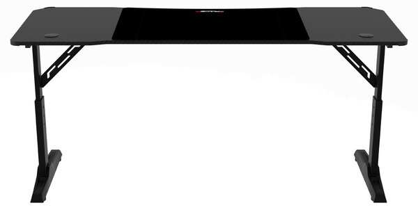 Pevný herní stůl 160x60cm, RGB LED, výběr výšky, melamin, carbon, LT-H1216 BK