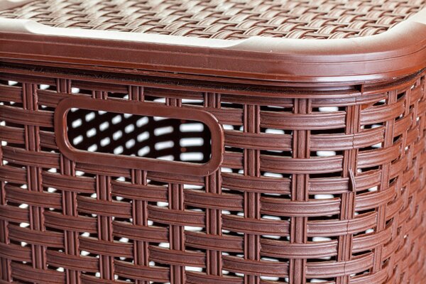 * Rattan hatású szennyestartó 60 l, barna