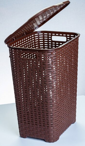 * Rattan hatású szennyestartó 60 l, barna