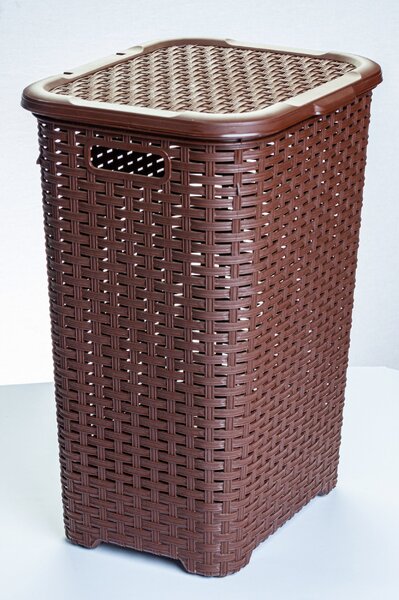 * Rattan hatású szennyestartó 60 l, barna