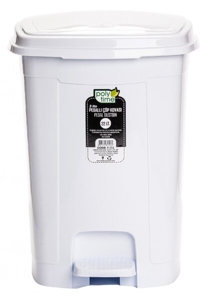 Pedálos szemetes (22 l), fehér