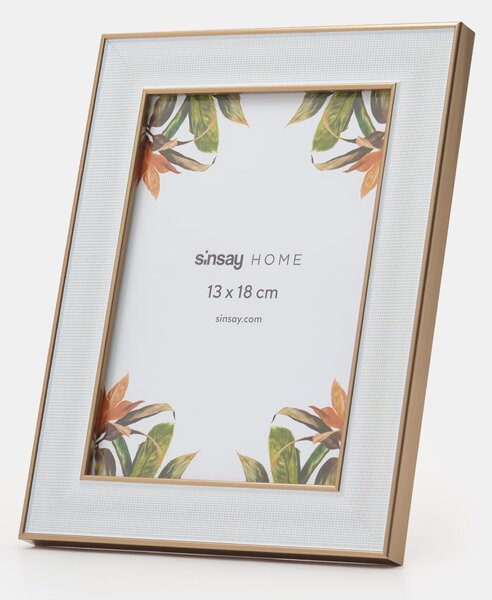 Sinsay - Fényképkeret arany szegéllyel - krémszínű