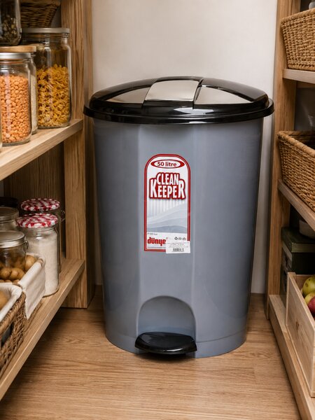 DÜNYA Pedálos szemetes 50 L 41X40X56 szürke