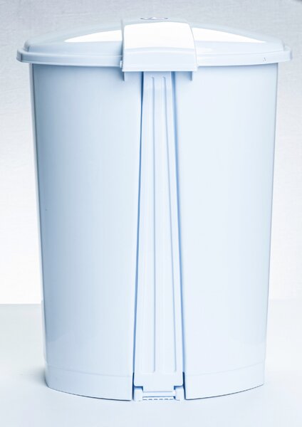 DÜNYA Pedálos szemetes fehér színben 50 L 54x41,5x42 cm