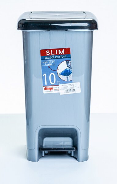 * Pedálos szemetes SLIM 10 L sötét szürke