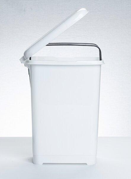 DÜNYA Pedálos slim szemetes fehér színben 10 L 35x20x28 cm