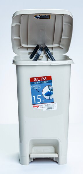 * Pedálos szemetes 15 L SLIM bézs