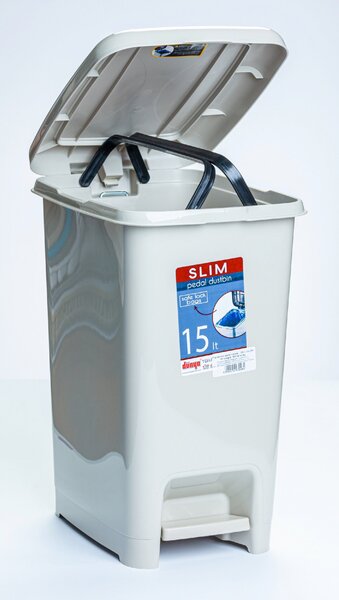 * Pedálos szemetes 15 L SLIM bézs