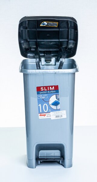 * Pedálos szemetes SLIM 10 L sötét szürke