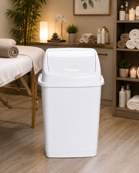 DÜNYA Billenős szemetes 10 L 36x18,5x23 cm műanyag fehér
