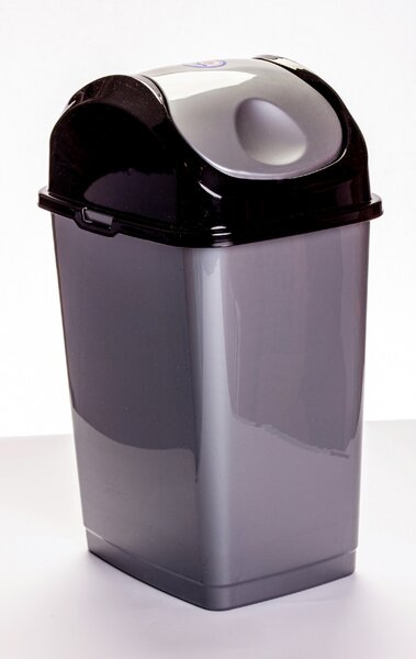DÜNYA Billenős slim szemetes szürke színben 18 L 46,5x27,5x24 cm