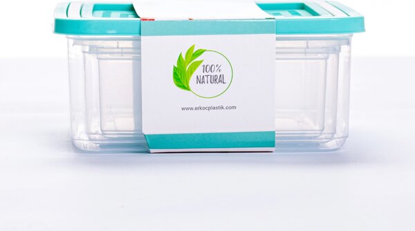 * Multibox ételtároló szett 3 részes fehér-zöld tetővel