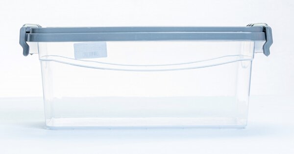 Tárolódoboz szürke tetővel 6,5L 22,3X34,8X14,5 cm